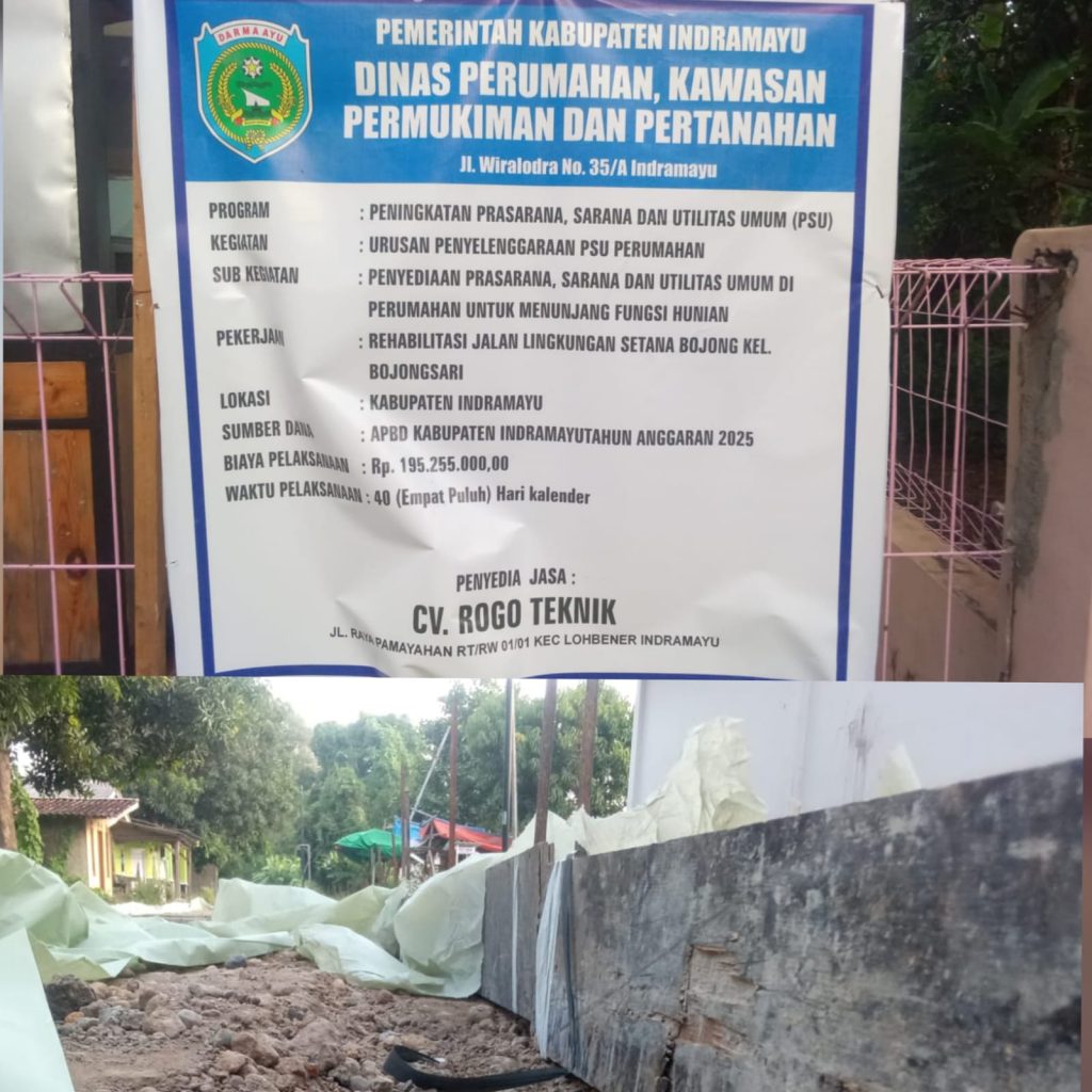 Garap Proyek Rehabilitasi Jalan Setana Bojongsari, CV Rogo Teknik Diduga Sunat Volume